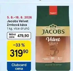 Tesco Jacobs Velvet Zrnková káva nabídka