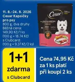 Tesco Cesar Kapsičky pro psy, 800 g, dva druhy nabídka