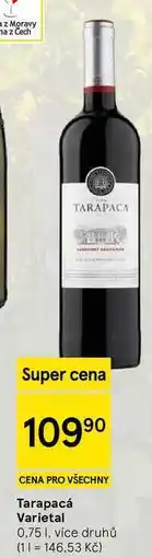 Tesco Tarapacá Varietal, 0,75 l, více druhů nabídka