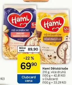 Tesco Hami Dětská kaše, 210 g, více druhů nabídka