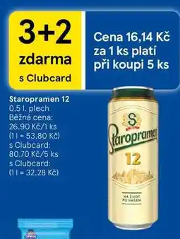Tesco Staropramen 12, 0.5 l, plech nabídka