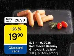 Tesco Kostelecké Uzeniny Grilovací klobásky nabídka