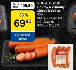 Tesco Chutný a výhodný Lidová klobása nabídka