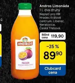 Tesco Andros Limonáda nabídka