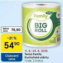 Tesco Tento Family Kuchyňské utěrky, 1 role, 2 vrstvy nabídka