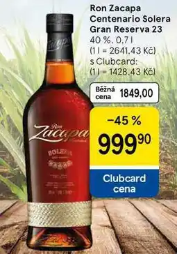 Tesco Ron Zacapa Centenario Solera Gran Reserva 23 40% nabídka