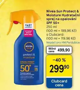 Tesco Nivea Sun Protect & Moisture Hydratační sprej na opalování SPF 50+, 250 ml nabídka