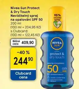 Tesco Nivea Sun Protect & Dry Touch Neviditelný sprej na opalování SPF 50 nabídka