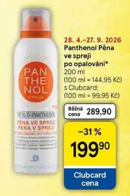 Tesco Panthenol Pěna ve spreji po opalování nabídka