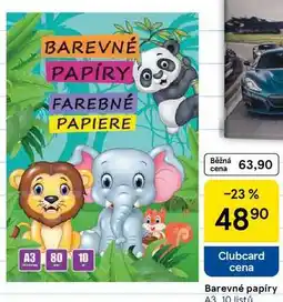 Tesco Barevné papíry A3, 10 listů nabídka