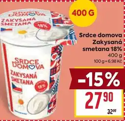 Billa Srdce domova Zakysaná smetana 18% nabídka