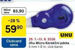 Tesco Uhu Micro Korekční páska, 5 mm x 8 m. více barev nabídka