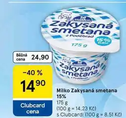Tesco Milko Zakysaná smetana 15% nabídka