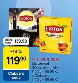 Tesco Lipton čaj nabídka