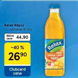 Tesco Relax Nápoj nabídka