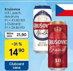Tesco Krušovice, 0.5 l, plech nabídka