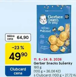 Tesco Gerber Snacks Sušenky nabídka