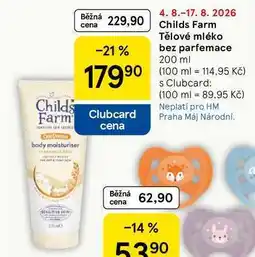 Tesco Childs Farm Tělové mléko bez parfemace nabídka