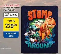 Tesco Přehoz na postel Paw Patrol nabídka