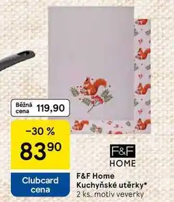 Tesco F&F Home Kuchyňské utěrky, 2 ks. motiv veverky nabídka