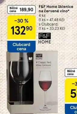 Tesco F&F Home Sklenice na červené víno, 4 ks nabídka