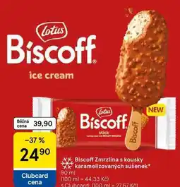 Tesco Biscoff Zmrzlina s kousky karamelizovaných sušenek nabídka