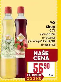 Billa YO Sirup nabídka