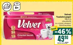 Billa Velvet Toaletní papír nabídka