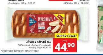 Lidl Závin s náplní xxl nabídka