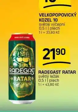 Flop RADEGAST RATAR světlý ležák 0,5l plech nabídka