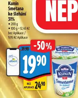Albert Kunín Smetana ke šlehání 31% nabídka