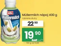 Kubík potraviny Müllermilch nápoj nabídka