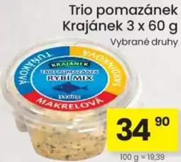 Kubík potraviny Trio pomazánek Krajánek nabídka