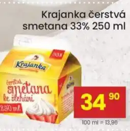 Kubík potraviny Krajanka čerstvá smetana 33% nabídka