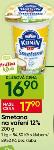 Hruška Smetana na vaření 12% nabídka