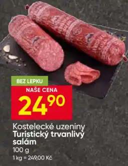 Hruška Kostelecké uzeniny Turistický trvanlivý salám nabídka
