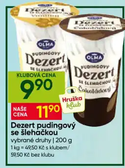 Hruška Dezert pudingový se šlehačkou nabídka