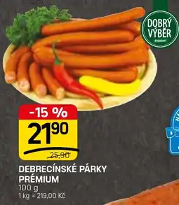 Flop Debrecínské párky prémium nabídka