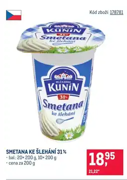 Makro Kunin Smetana ke šlehání 31% nabídka