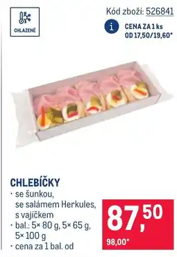 Makro Chlebíčky nabídka
