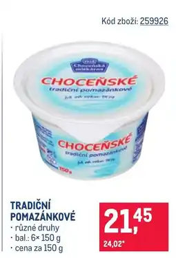 Makro Tradiční pomazánkové nabídka