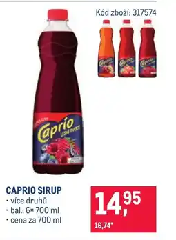 Makro Caprio sirup nabídka