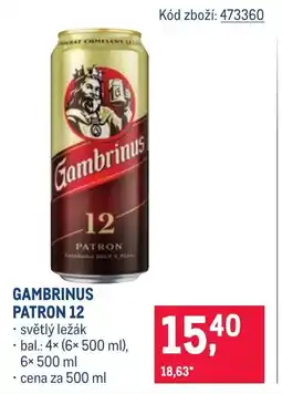 Makro Gambrinus Patron 12 nabídka