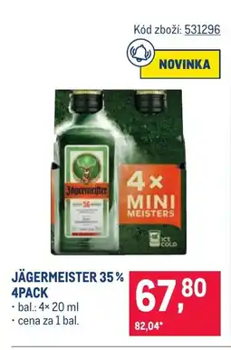 Makro Jägermeister 35% 4pack nabídka