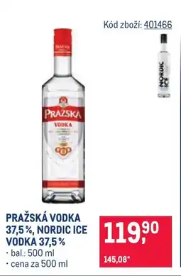 Makro Pražská vodka 37,5%, Nordic ice vodka 37,5% nabídka