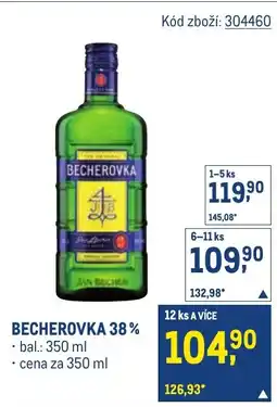 Makro Becherovka 38% nabídka