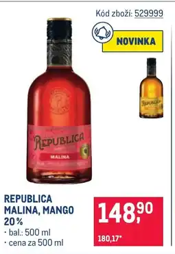 Makro Republica Malina, mango 20% nabídka