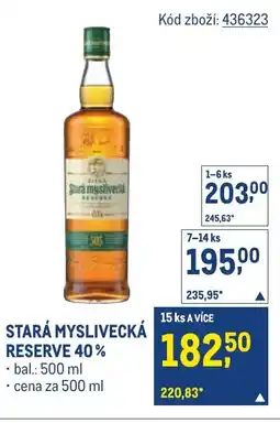Makro Stará myslivecká reserve 40% nabídka