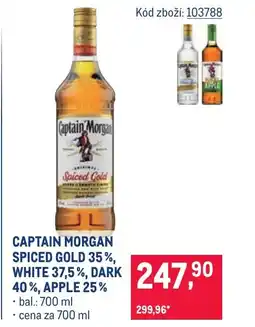 Makro Captain Morgan Spiced gold 35%, white 37,5%, dark 40%, apple 25% nabídka