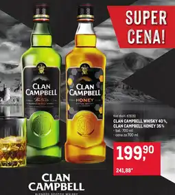 Makro Clan campbell whisky 40%, clan campbell honey 35% nabídka